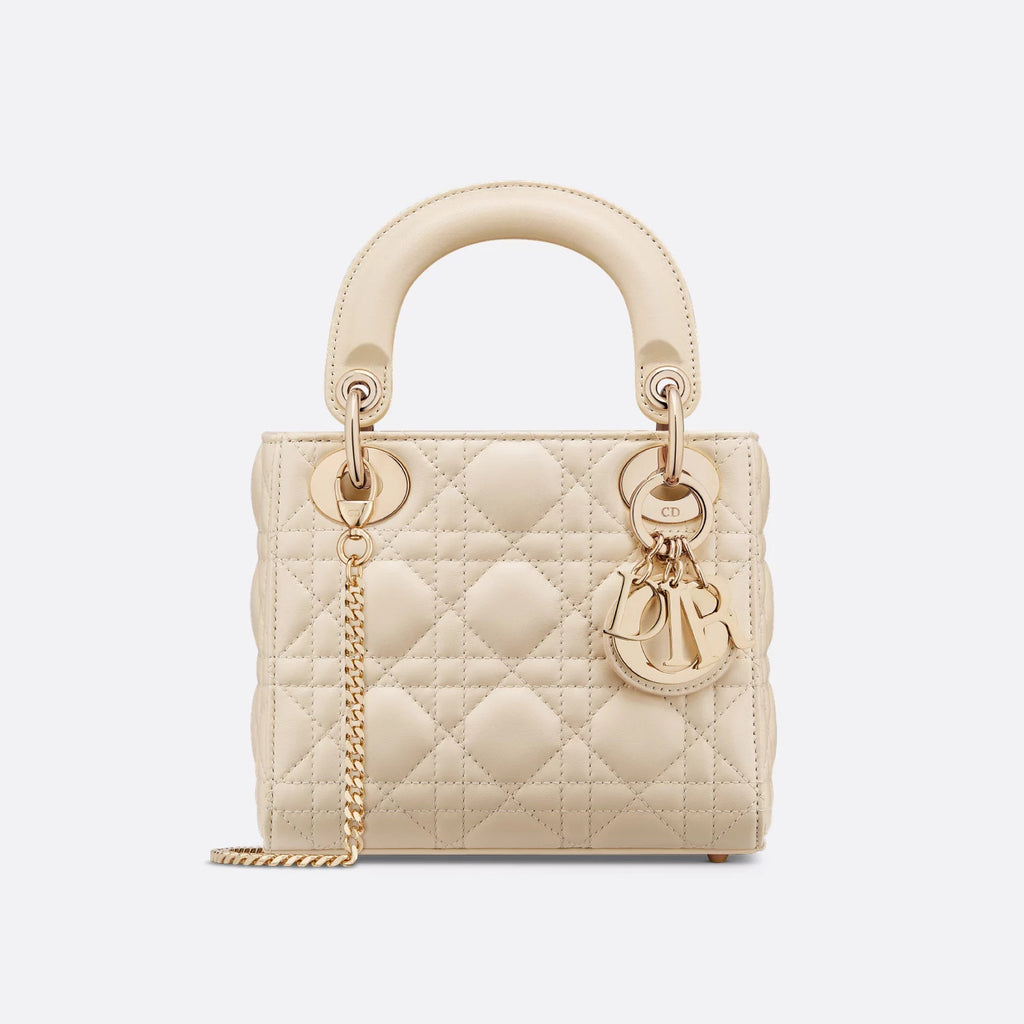 Dior Lady Women's Solid Color Metal Pendant Removable Chain Shoulder Strap Wicker Pattern Sheepskin Leather Single Shoulder Crossbody Handbag Bag Bags #77461