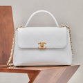 Chanel Women's Fashion Classic Solid Color Diamond Quilted Handle Top Closure Briefcase Chain Bag Bags #78965
