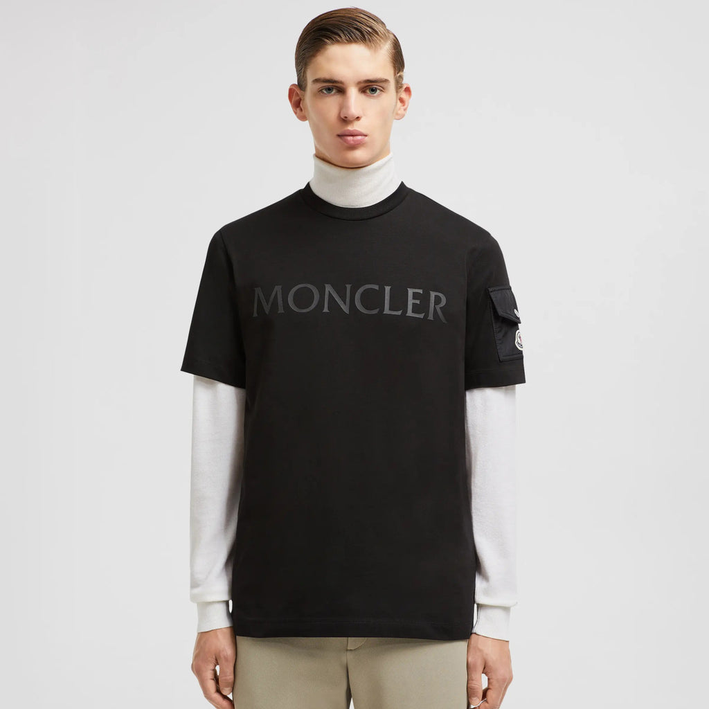 Moncler Men's Summer Solid Color Letter Logo Printed Round Neck Short Sleeve T-Shirt #74955