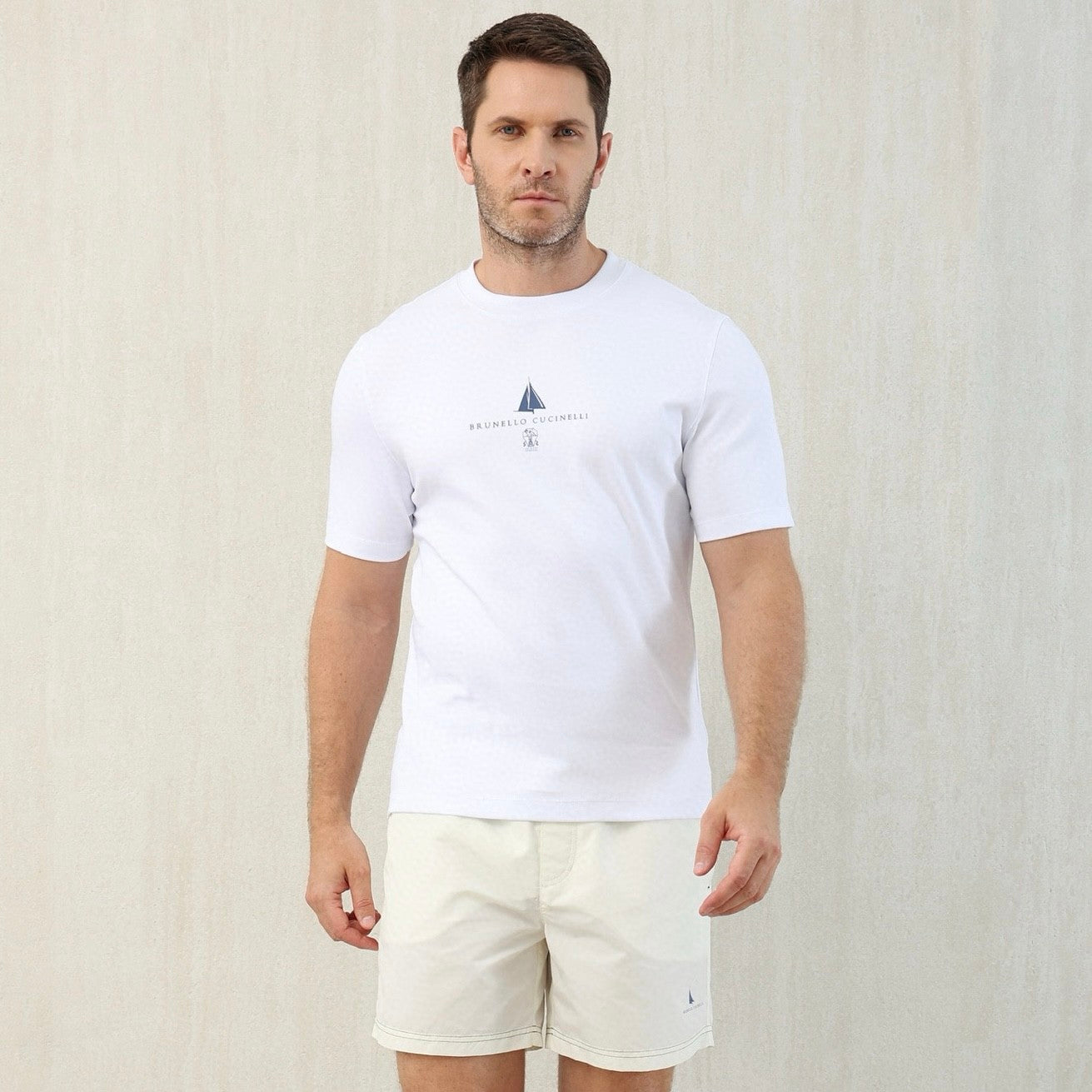 Brunello Cucinelli Men's Printed Letter Label Cotton Sweatshirt Solid Colour Fashion Comfortable Casual Round Neck T-shirt Ngvp #77278