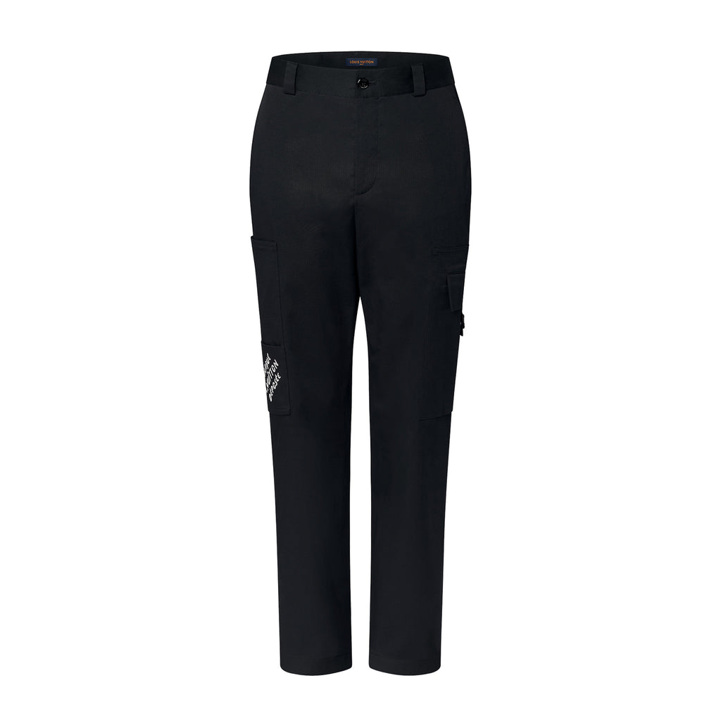 Louis Vuitton Men's Spring Summer Letter Printed Black Mid Waisted Casual Trousers Pants #99368
