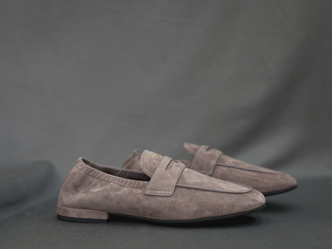 Prada Women's Spring/fall Fashion Casual Leather Round Toe Slip On Loafers Casual Shoes #78369