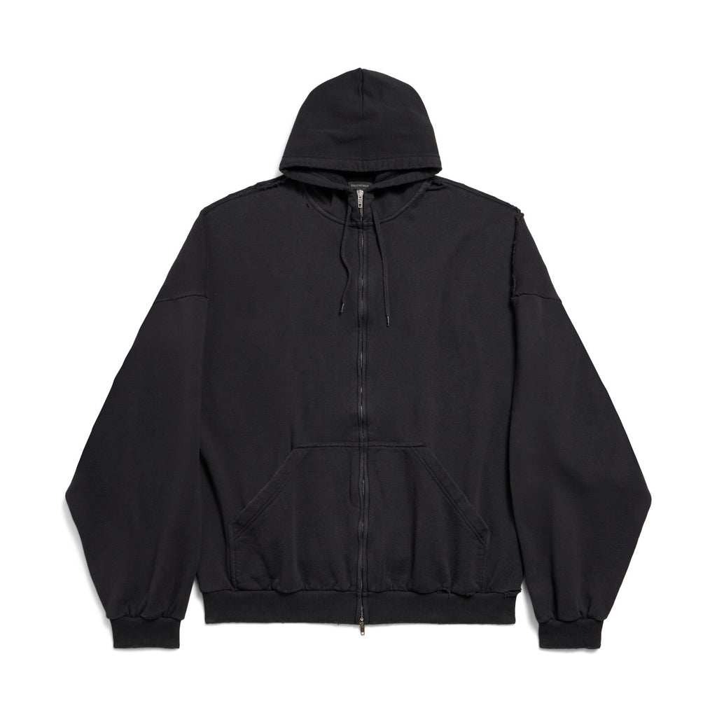 Balenciaga Men's Spring and Autumn Solid Color Alphabet Tape Print Hooded Zipper Long Sleeve Jacket #76579