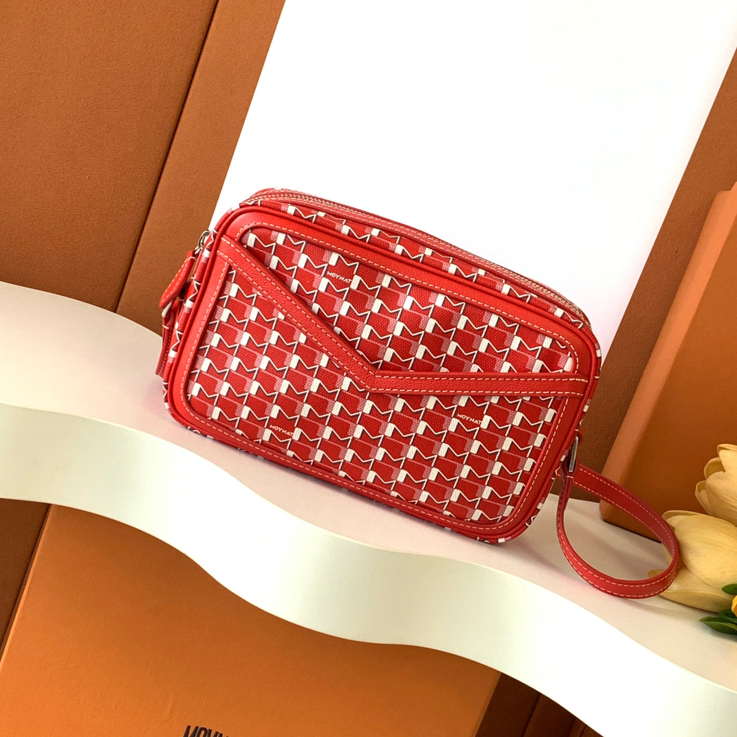 Moynat Women's Fashion Casual Color Blocked M-Shaped Cut Out Patch Pockets Zipper Closure Adjustable Straps Camera Bag Crossbody Bag Shoulder Bag Bags #78976