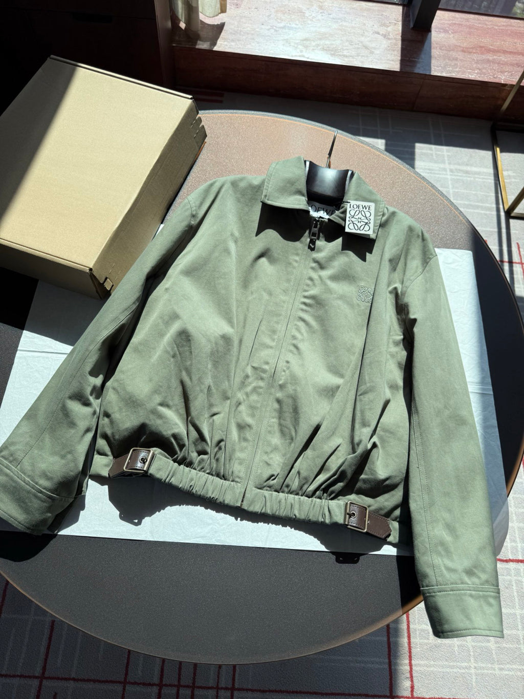 LOEWE Belted jacket Pants cotton Green #334233