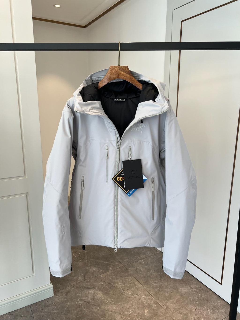 Arcteryx Autumn And Winter Solid Color Zipper Waterproof Windproof Long-Sleeved Hooded Jacket #74673