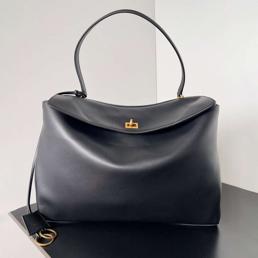 Balenciaga Rodeo Large Handbag Women's Men's Solid Fashion Leather Contour Gold Silver Metal Accessories Bags 7897442AA4V2621 Ngvp #1584