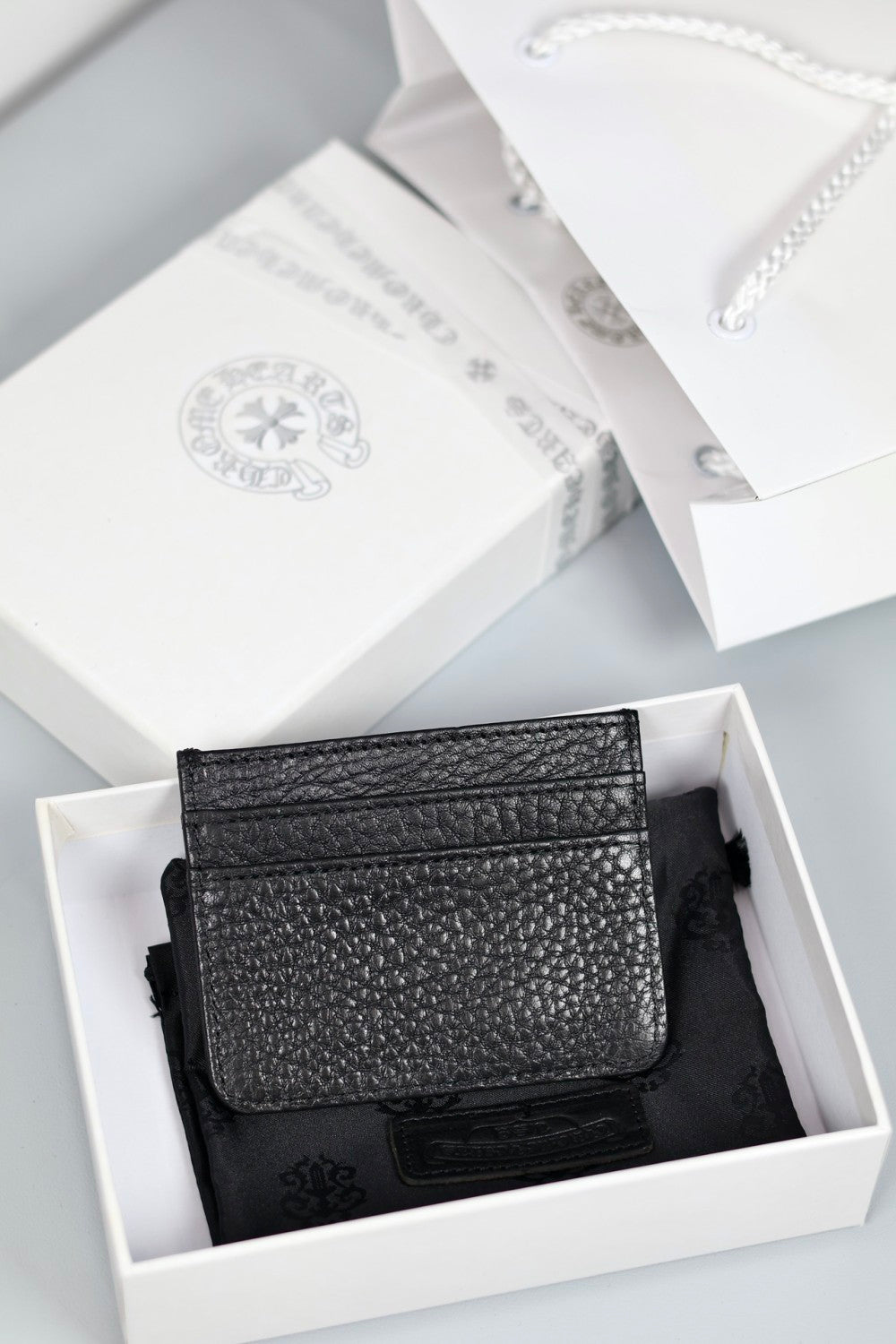 Chrome Hearts Luxury Fashion Trend Italian Cowhide 925 Sterling Silver Accessories Couple Men's And  Women's Models Folding Card Case Card Holder Bags Bag #76516