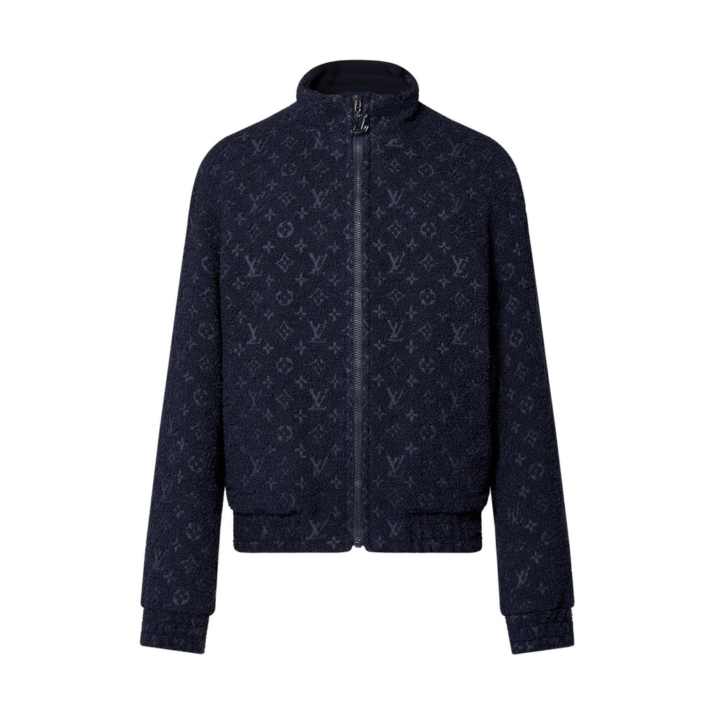 Louis Vuitton Monogram Sheep's Wool And Tweed Zip-up Belted Jacket #96733