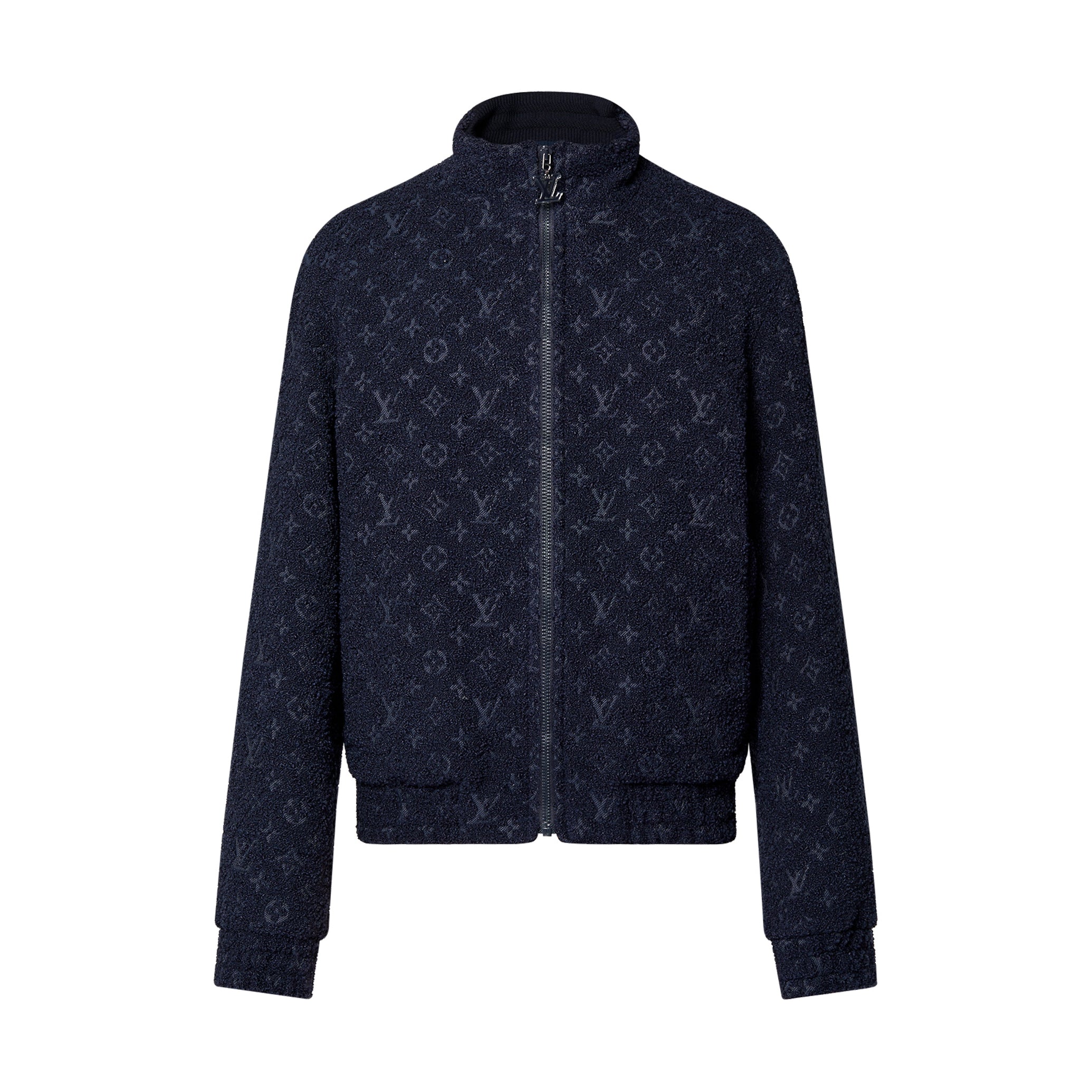 Louis Vuitton Monogram Sheep's Wool And Tweed Zip-up Belted Jacket #96733