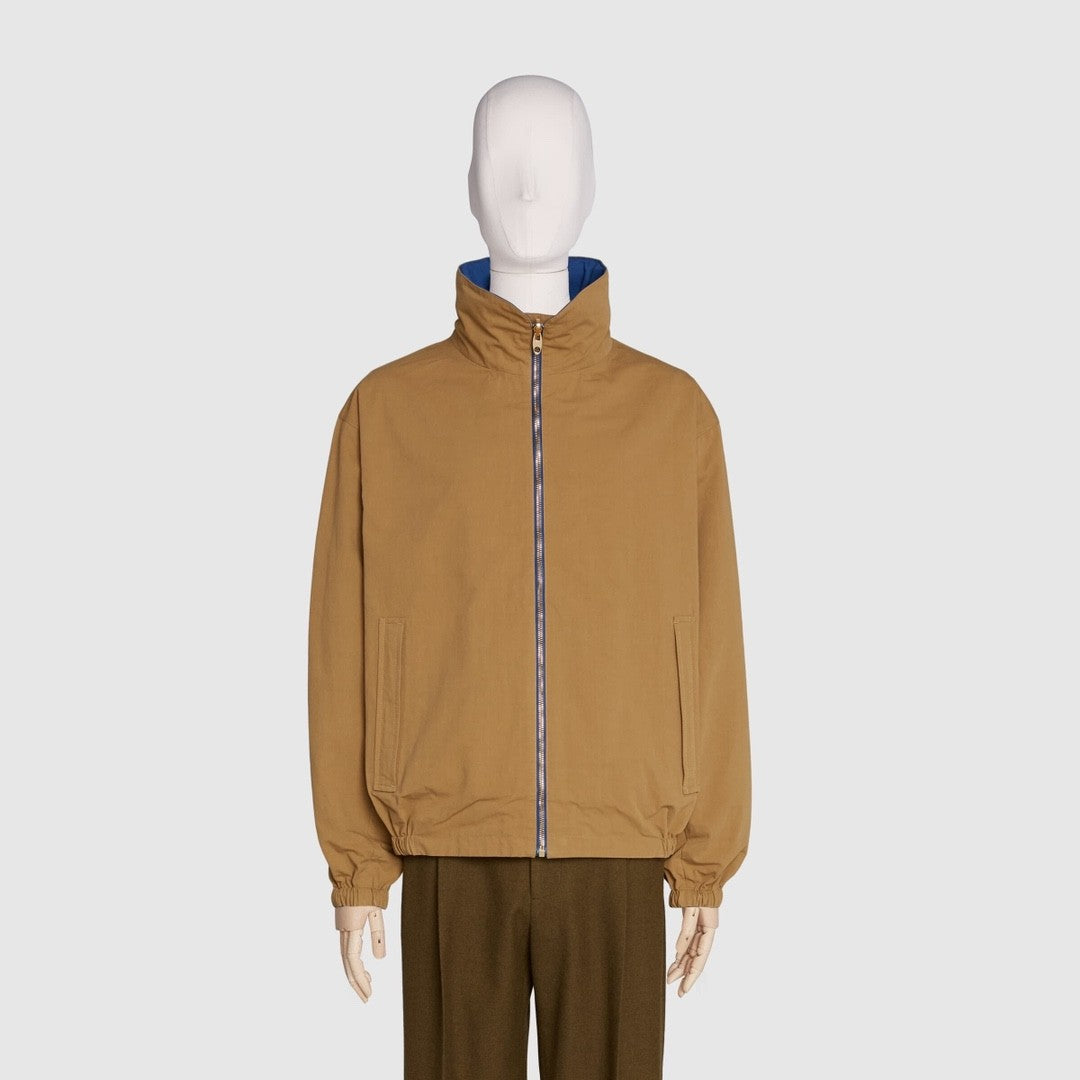 Gucci Men's Spring and Autumn Solid Color Logo Printed Reversible Zipper Long Sleeve Jacket #74788