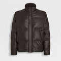 Ermenegildo Zegna Men's Fall And Winter Leather Down Zipper Stand-up Collar Jacket Temperament Casual Fashion Warm Jacket Ngvp #2644