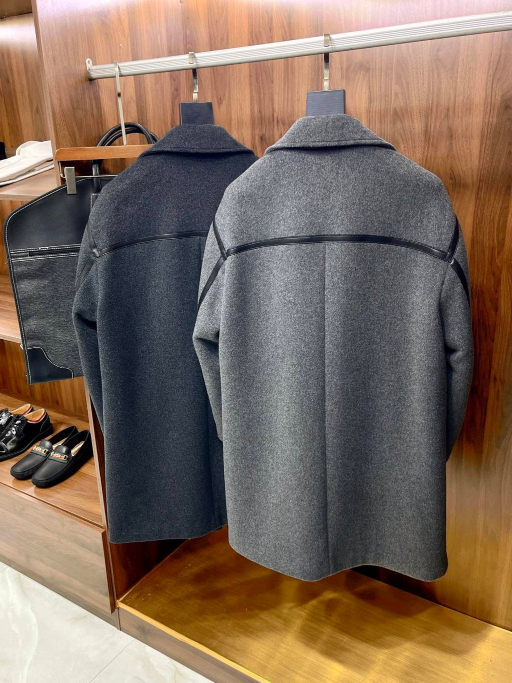 Dior Men's Autumn And Winter Cashmere Blend Medium-Length Colorblocking Long-Sleeved Tweed Coat Jacket Ngvp #9487