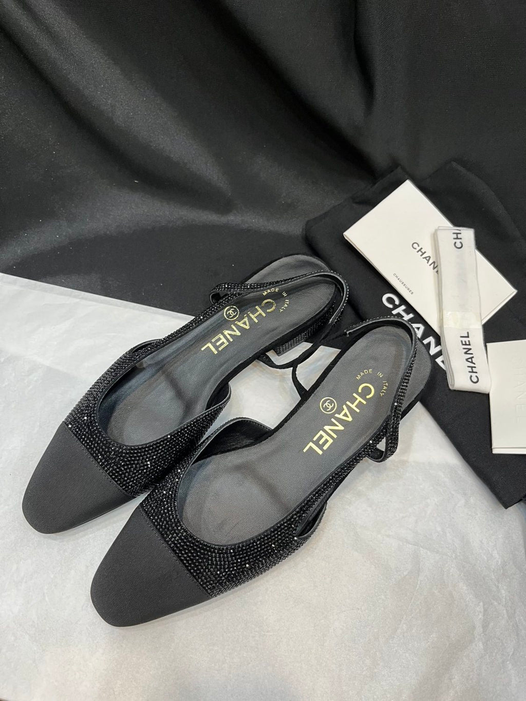 Chanel Women's Spring Summer Solid Colour Leather Round Toe Ballet Sandal Shoes #77255