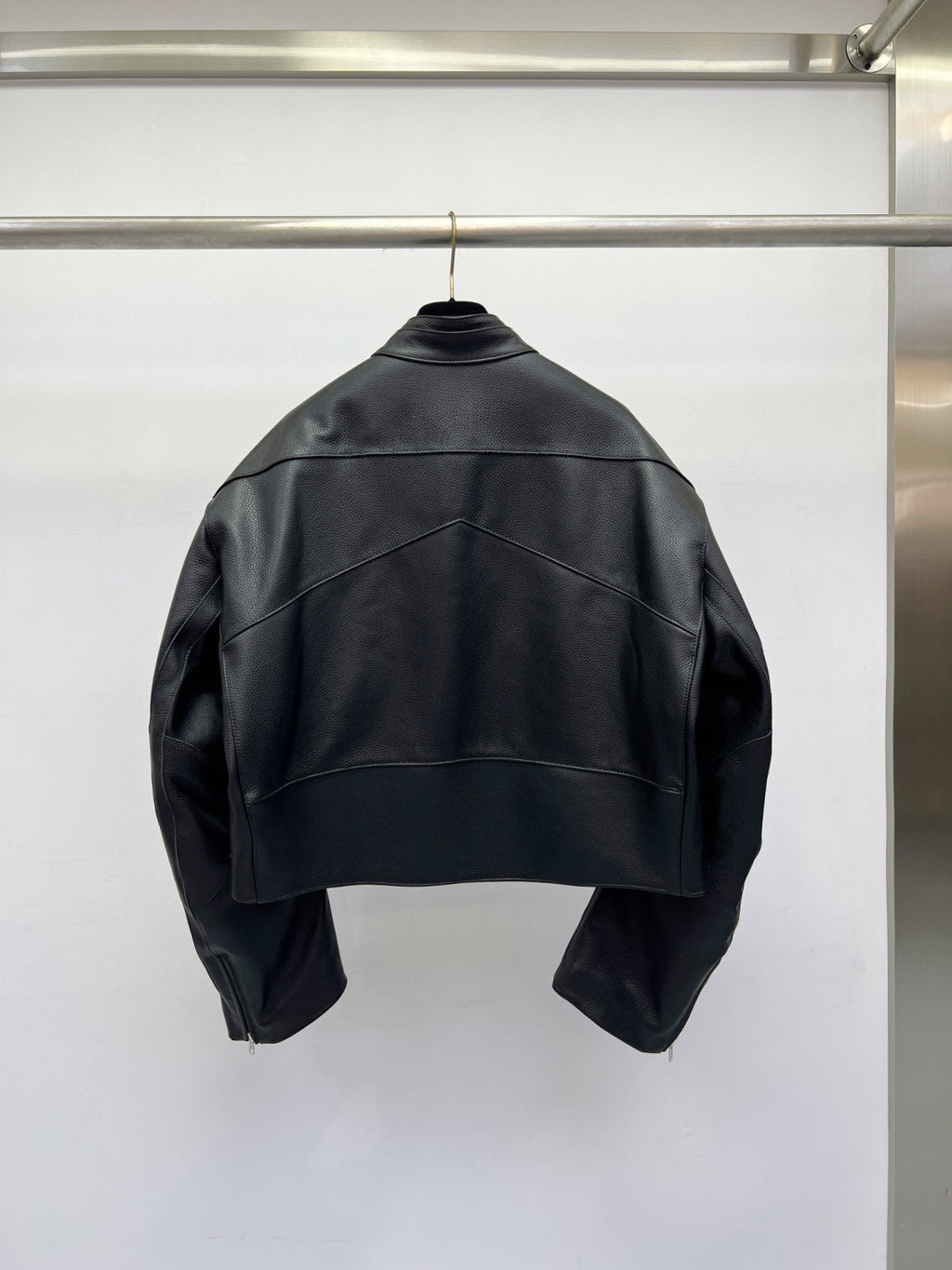 Vetements Black Short Sleeved Leather Jacket #21919