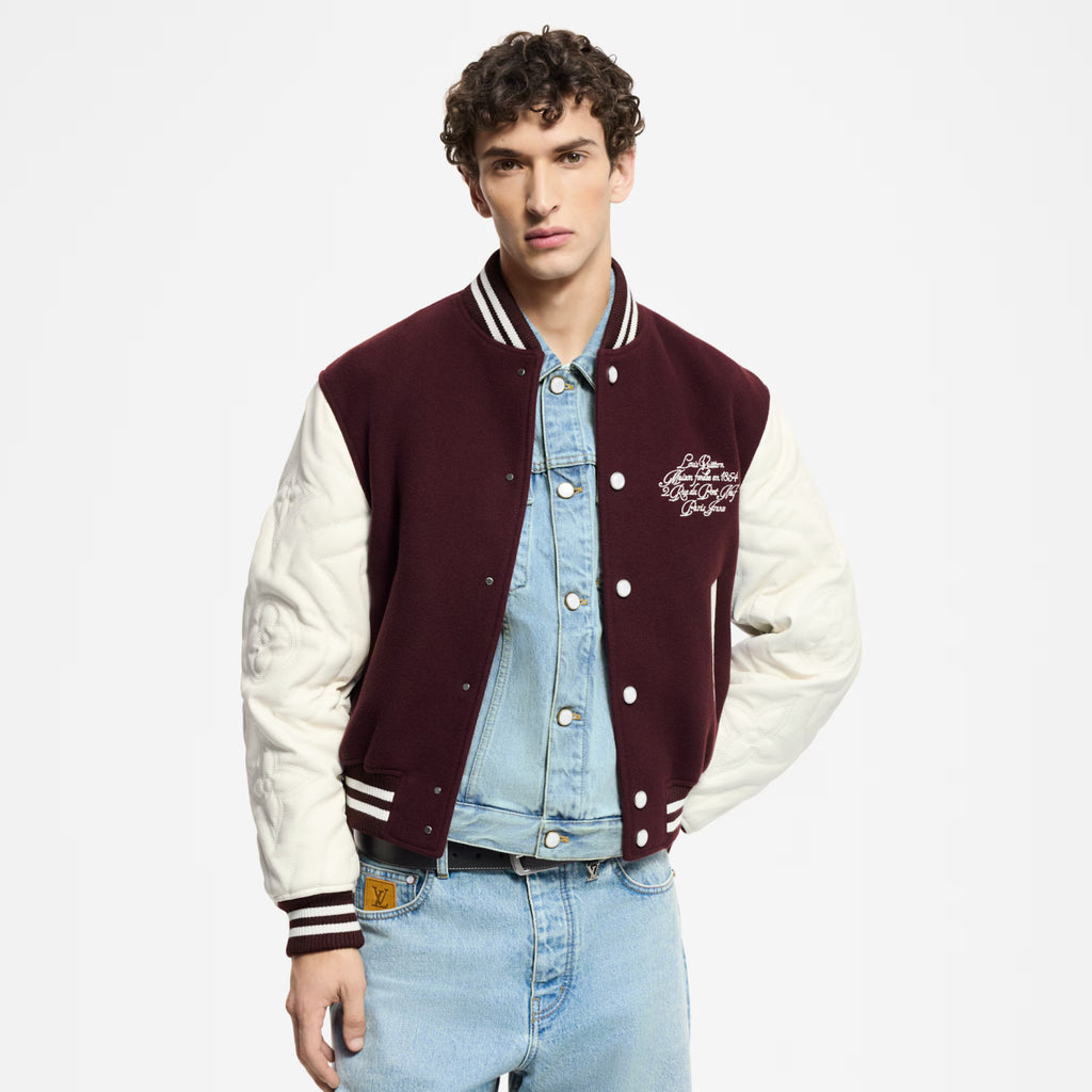 Louis Vuitton Men's Spring And Autumn Color Blocking Logo Letters Embroidered Single Breasted Long Sleeved Baseball Jacket #74677