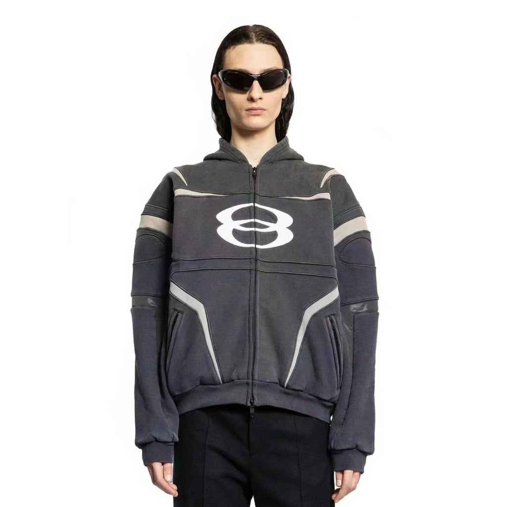 Balenciaga Men's Spring/Autumn Fashion Casual Hooded Zipper Long Sleeved Sweatshirt Jacket #78194