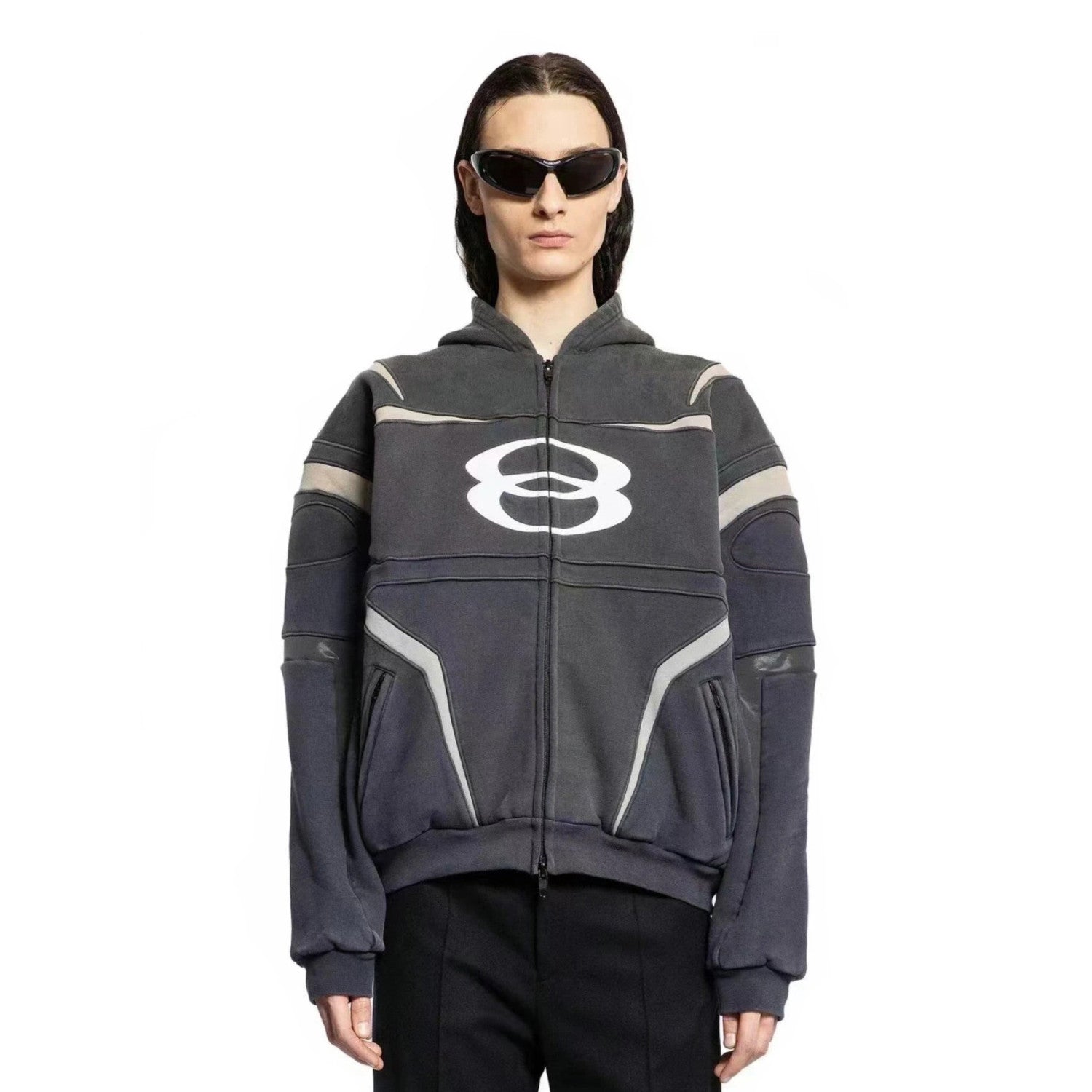 Balenciaga Men's Spring/Autumn Fashion Casual Hooded Zipper Long Sleeved Sweatshirt Jacket #78194