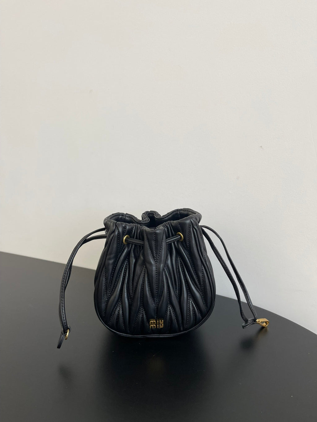 MiuMiu Black Matelassé Nappa Leather Pouch #334669