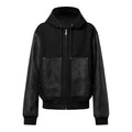 Louis Vuitton Men's Fall And Winter Black Suede Patchwork Hooded Drawstring Zipper Long Sleeve Jacket #73125