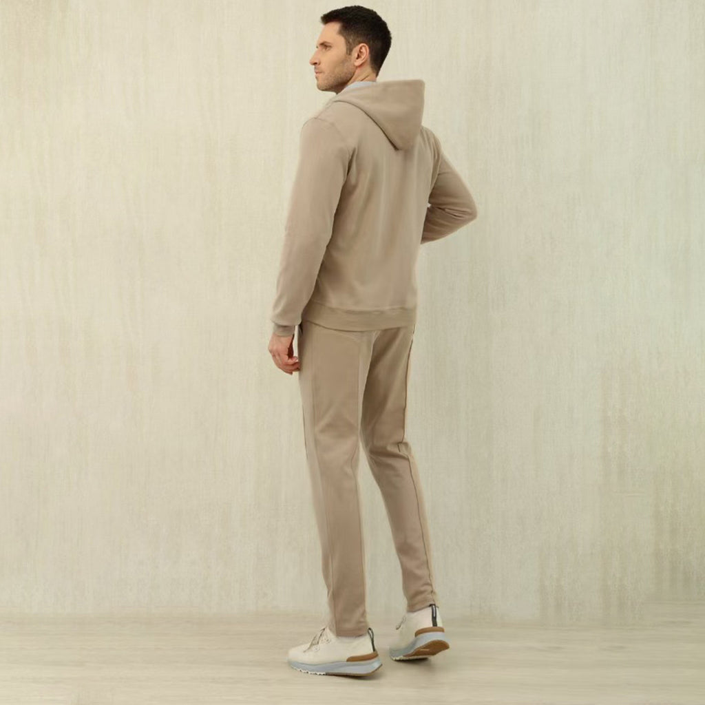 Brunello Cucinelli Men's Solid Colour Hooded Zip Sweatshirt Jacket Drawstring Comfort Straight Trousers Pants Sweatpants Suit Set  #81324
