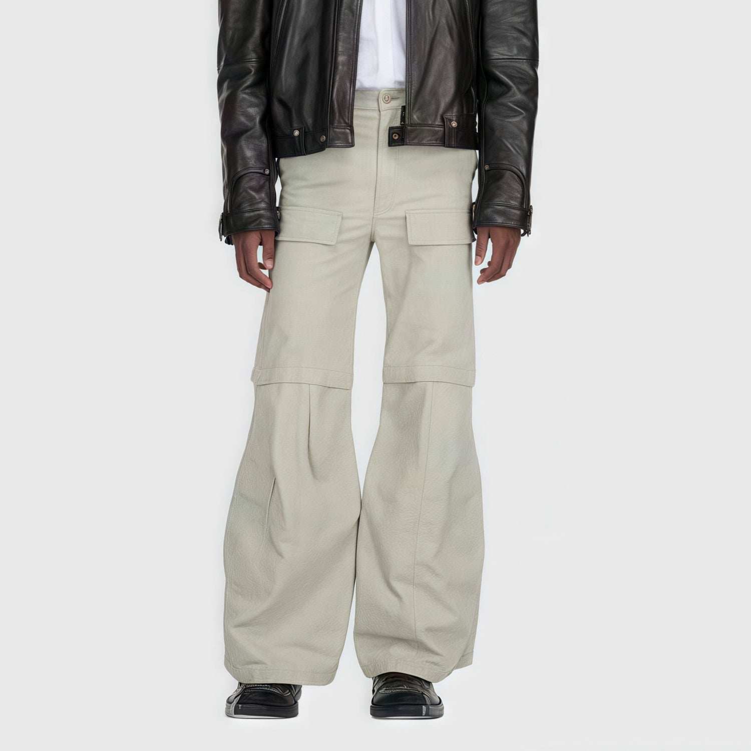Balenciaga Men Women Solid Color Mid Waist Loose Flare Work Pants High Street Casual Four Seasons Cotton Trousers Ngvp #1691