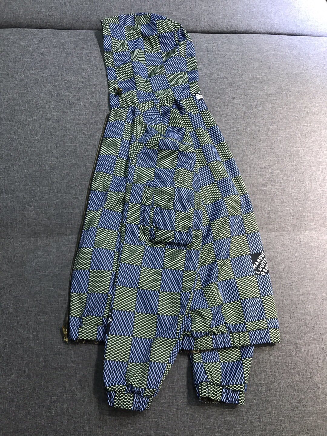 Louis Vuitton Men's Spring and Autumn Plaid Reversible Windproof Hooded Zipper Long Sleeve Jacket #75341
