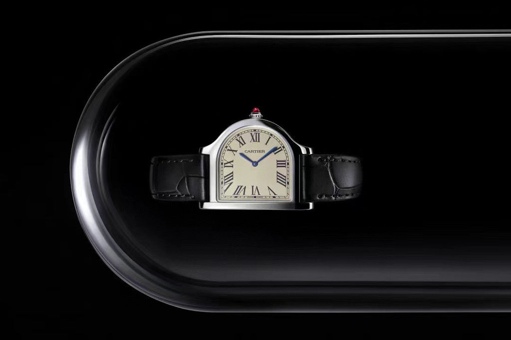 Cartier Women's Half Round Leather Strap Watch #96624