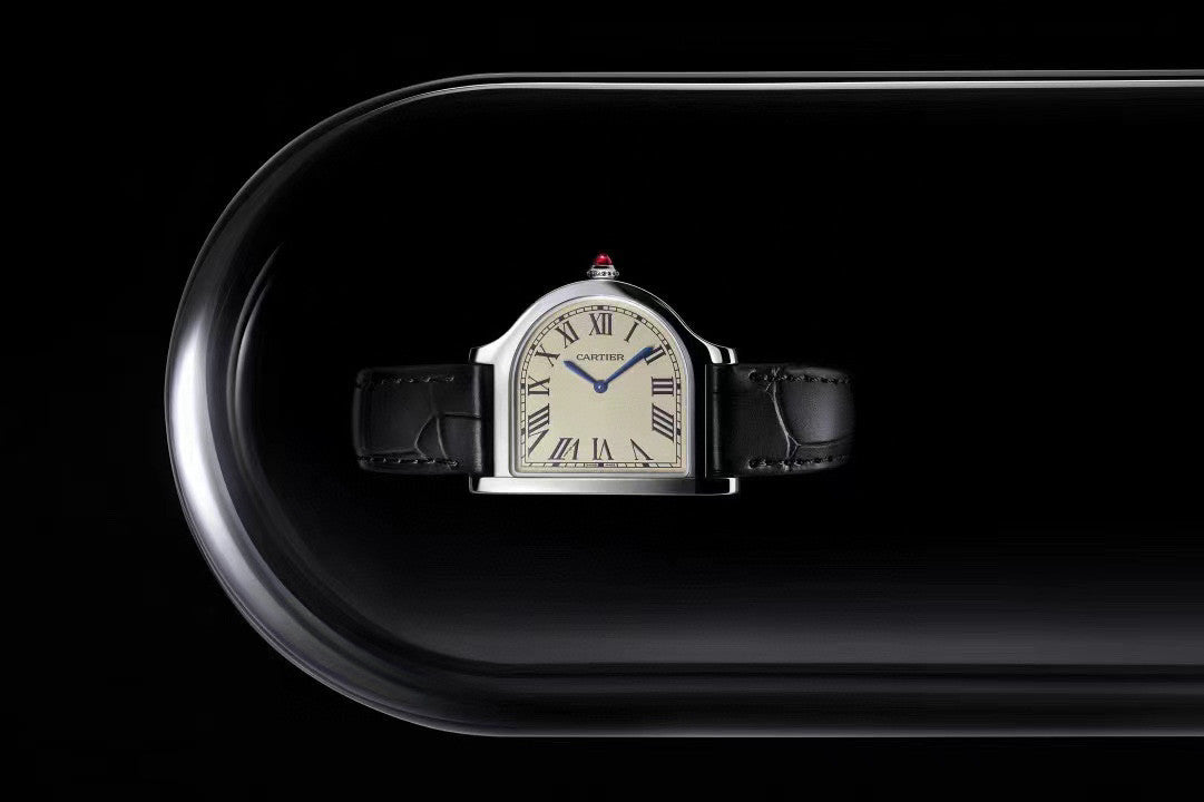 Cartier Women's Half Round Leather Strap Watch #96624
