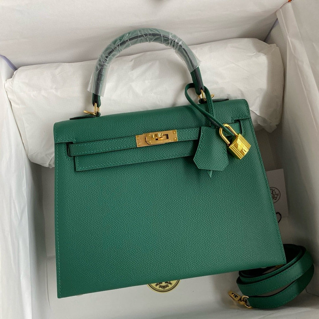 Hermes Kelly 25cm/28cm/32cm Epsom Original Leather Top-Grade Leather Handbag Bag Handcrafted Leather Bag From The Original Factory's Premium Custom Collection #194844