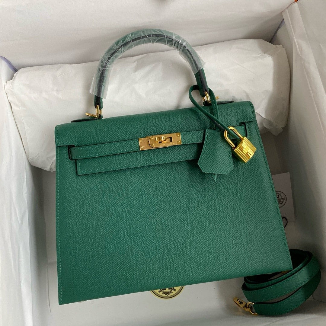 Hermes Kelly 25cm/28cm/32cm Epsom Original Leather Top-Grade Leather Handbag Bag Handcrafted Leather Bag From The Original Factory's Premium Custom Collection #194844