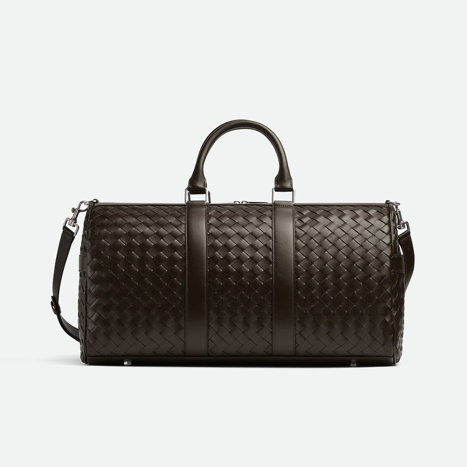 Bottega Veneta Intrecciato Men's Solid Color Adjustable Detachable Shoulder Strap Woven Calfskin Travel Bag #77472