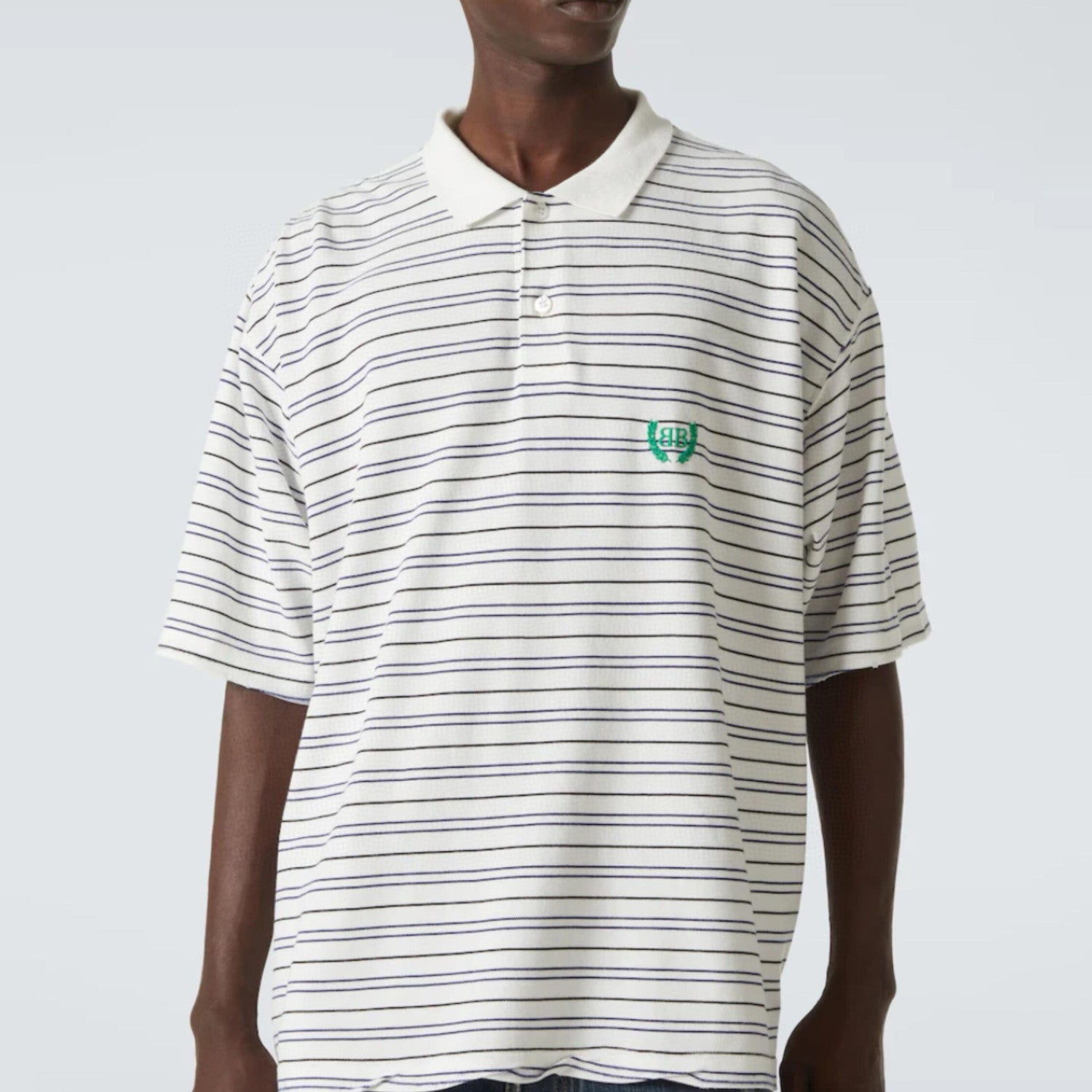 Balenciaga Men's Summer Solid Colour Stripe Printed Embroidery Pattern Printed Polo Neck Short Sleeve T-Shirt #76767