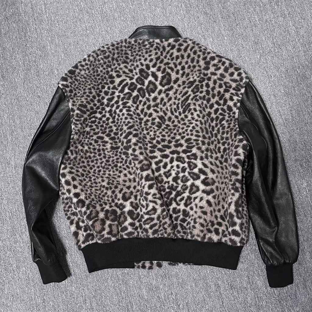 Celine Crystal-Embellished Leopard-Print Bomber Jacket #336558