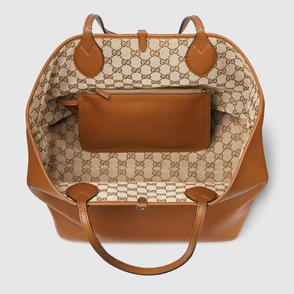 Gucci Women's Totissima Large Reversible Tote Bag in Brown Leather #333292