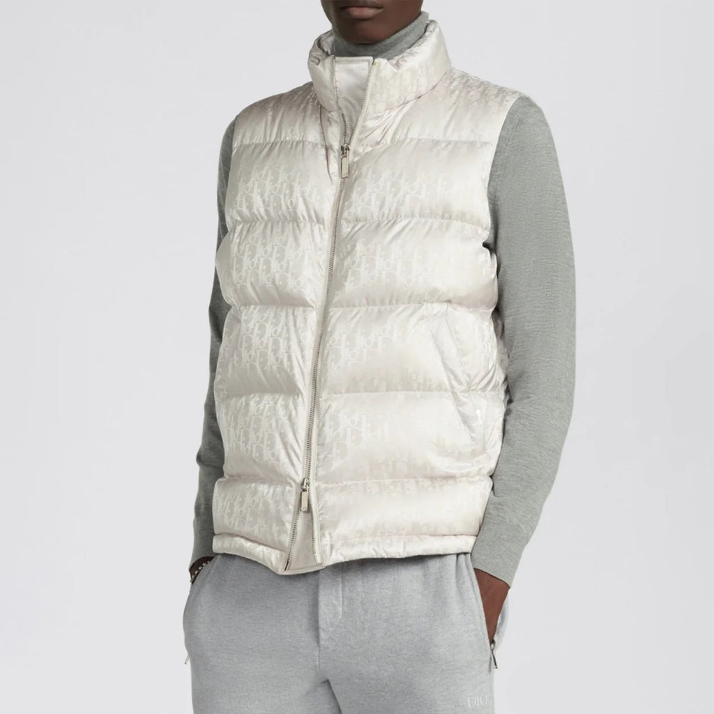 Dior Oblique Sleeveless Down Jacket Zip Puffer Vest Men's Autumn And Winter Fashion Trend Sleeveless Warm Jacket #96497