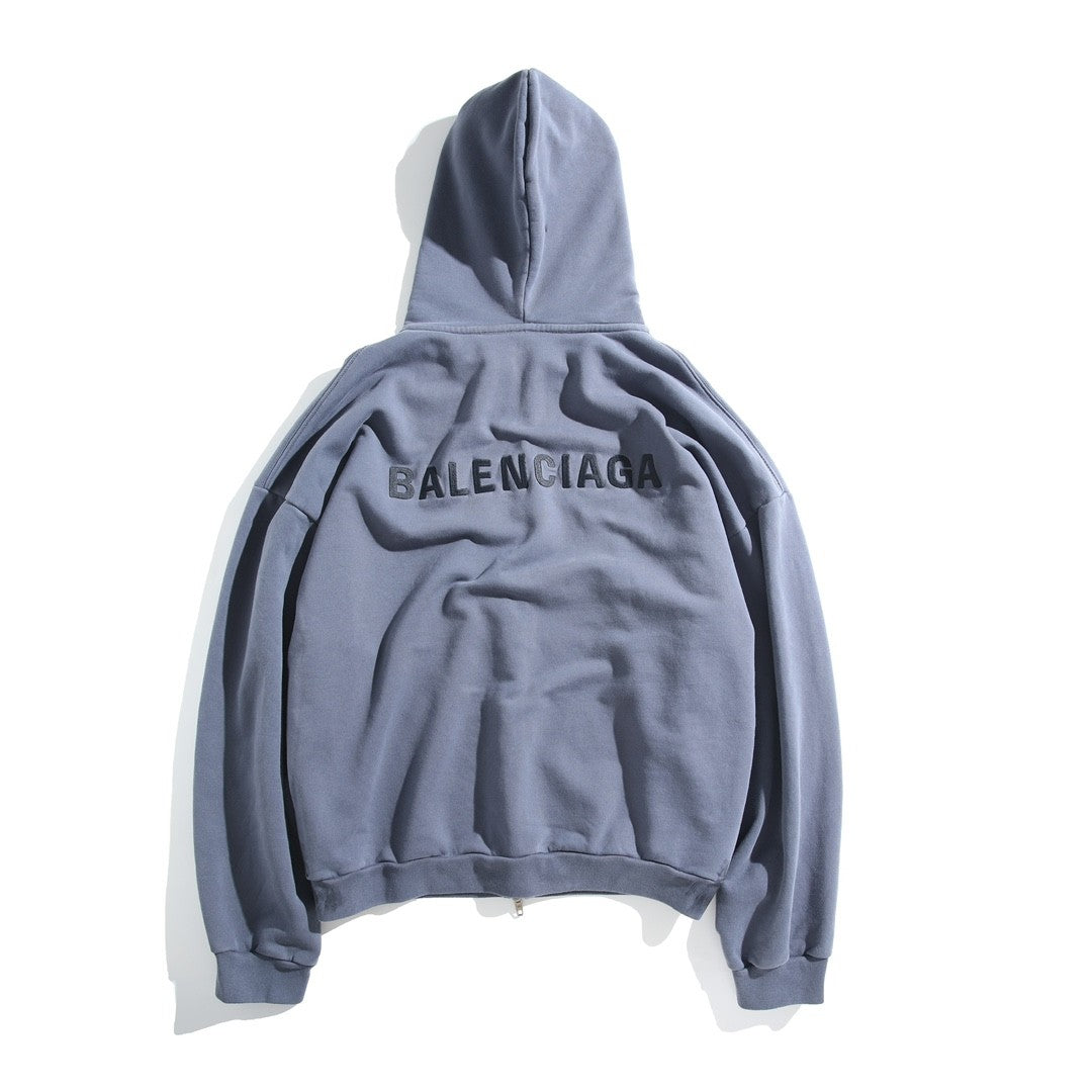 Balenciaga Men's And Women's Spring/Fall Fashion Casual Solid Color Letter Print Hooded Zipper and Hooded Pullover Long Sleeve Sweatshirt Jacket #78935
