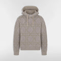 DIOR Cannage Hooded Sweatshirt Beige Cotton and Wool Blend Knit#336735