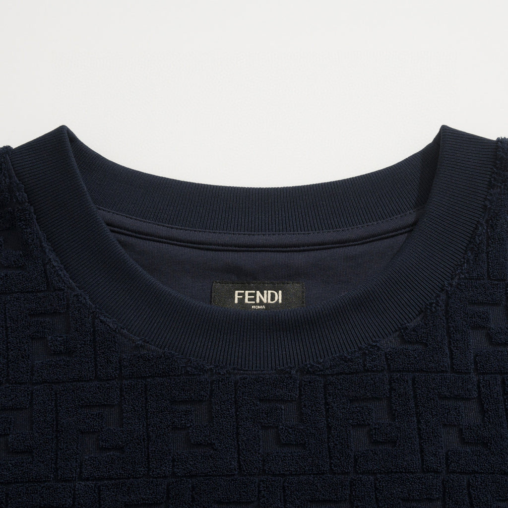 Fendi Men's Summer Solid Color FF Jacquard Printed Round Neck Short Sleeve T-Shirt Casual Lace-Up Shorts Suit Set #76573