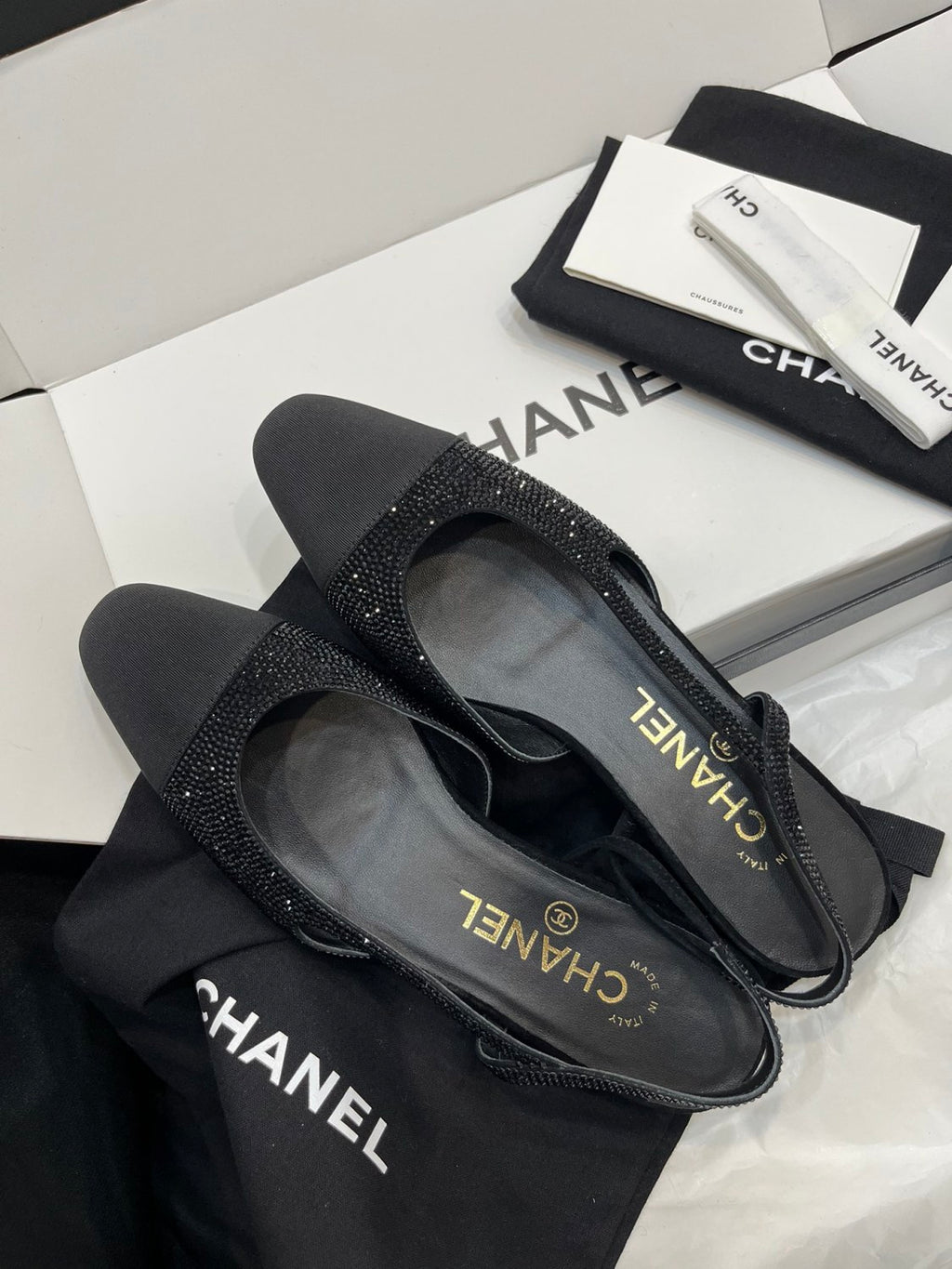 Chanel Women's Spring Summer Solid Colour Leather Round Toe Ballet Sandal Shoes #77255