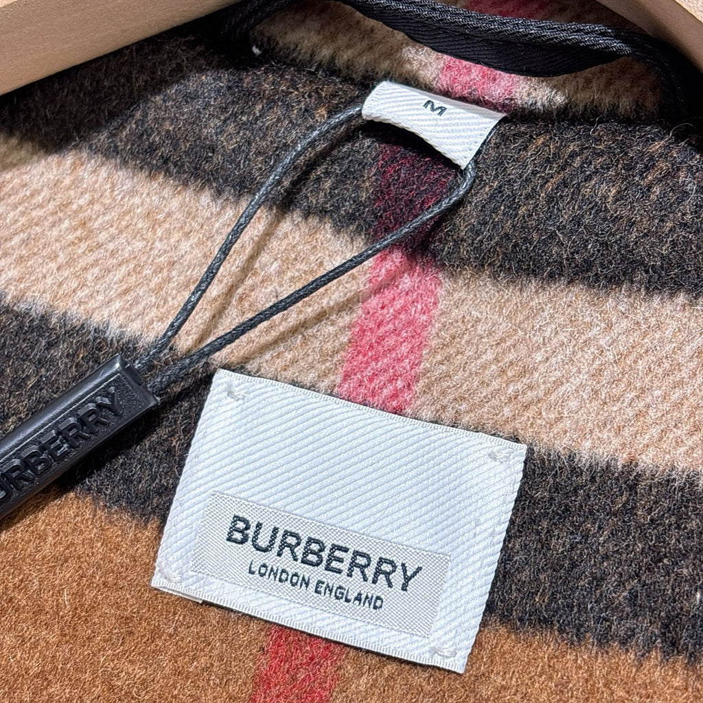 Burberry Men's And Women's Fall/Winter Fashion Casual Hooded Plaid Horn Button Long Coat Trench Jacket #79428