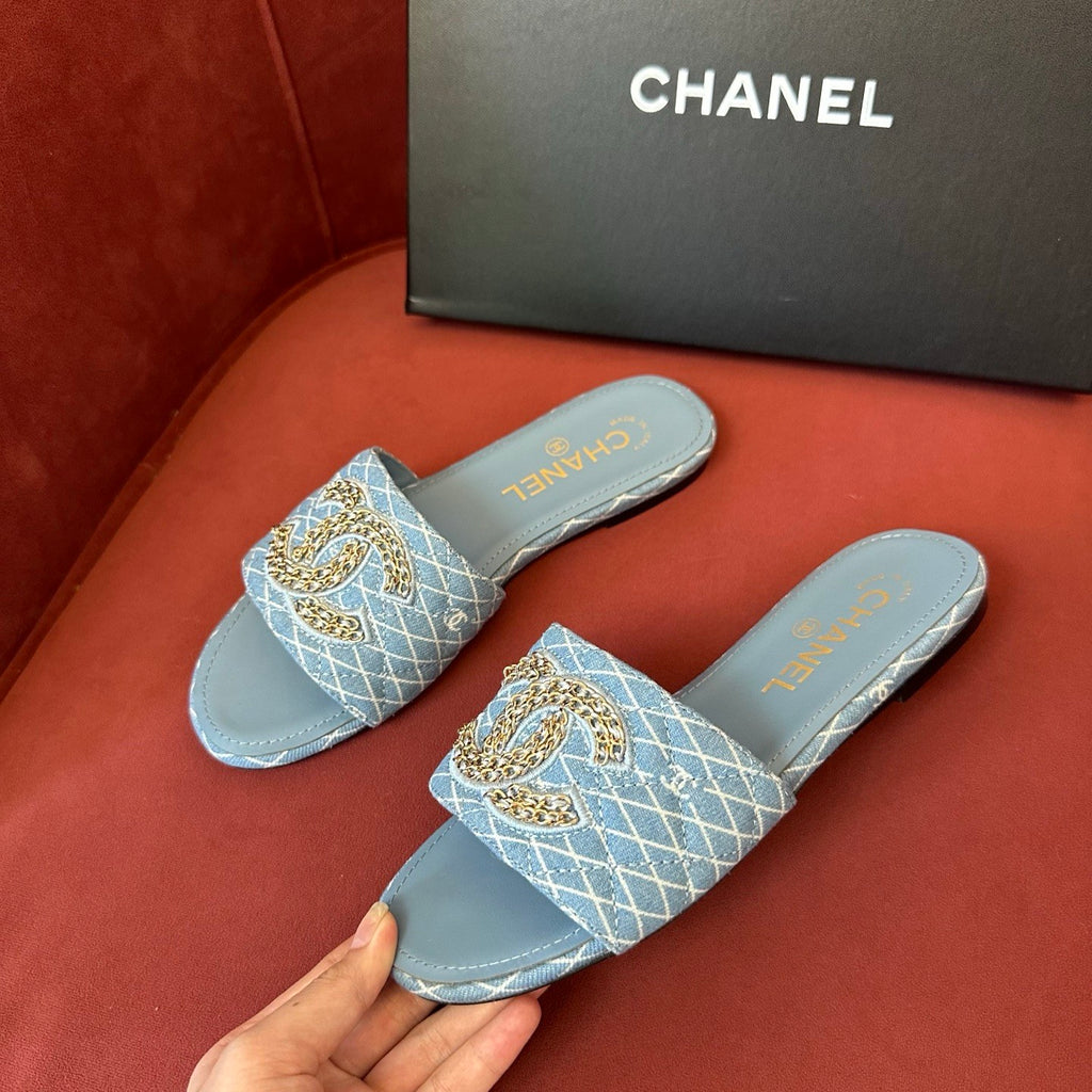 Chanel Women's Spring Summer Leather Logo Slippers Solid Color Woven Shoes Fashion Casual Trend Elegant Sandals #81417