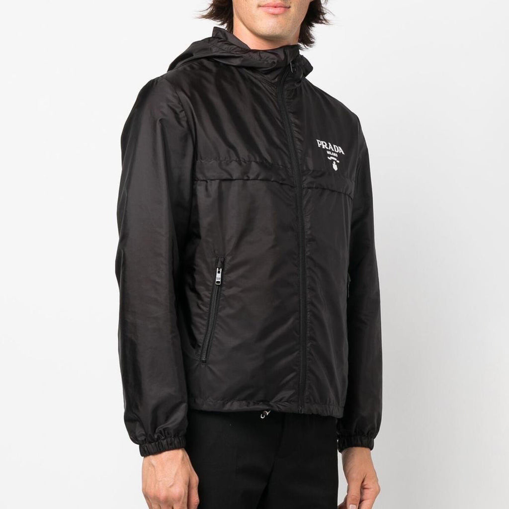 Prada Men's Spring and Summer Fashion Solid Color Zipper Long Sleeve Hooded Jacket #73389