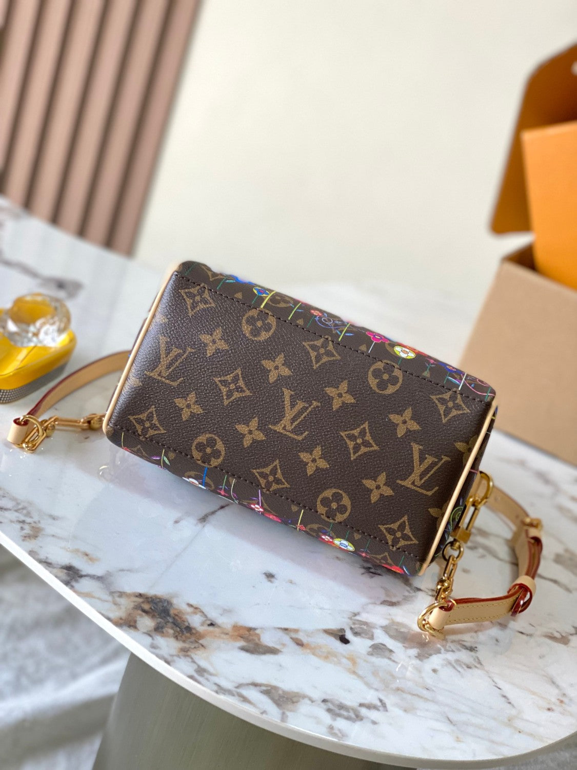 Louis Vuitton Lv X Tm Speedy Bandoulière 20 Women's Brown Letter Printed Zipper Closure Canvas Quilted Cowhide Shoulder Crossbody Tote Bag Bags #77566