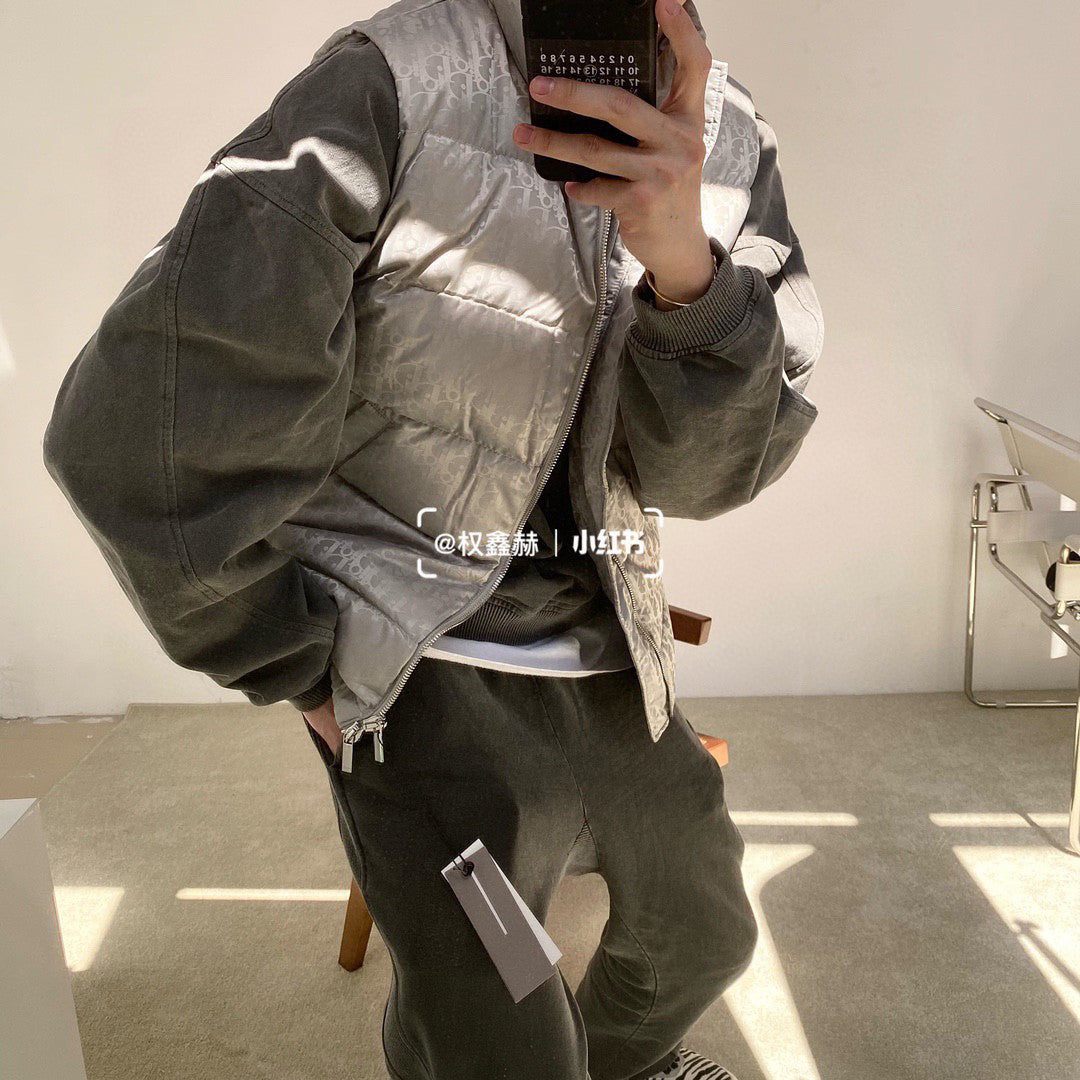Dior Oblique Sleeveless Down Jacket Zip Puffer Vest Men's Autumn And Winter Fashion Trend Sleeveless Warm Jacket #96497
