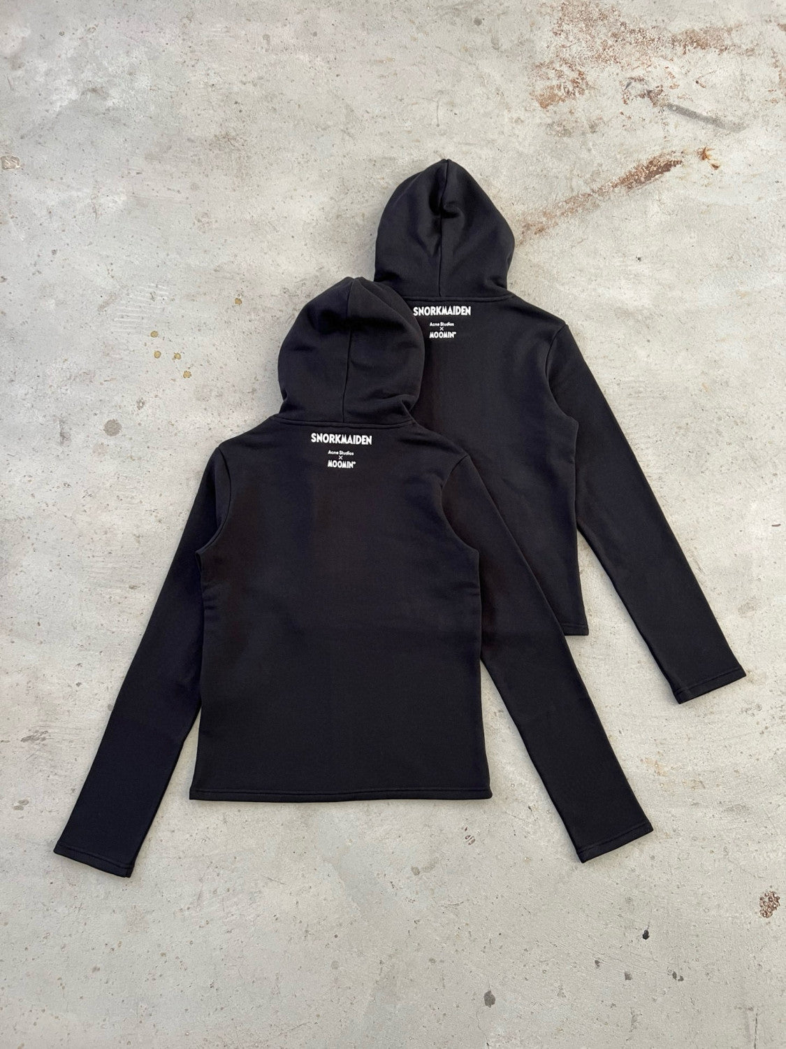 Acne Studios X Moomin Artist Tove Jansson Cartoon Print Fashion Trend Black Hooded Zipper Sweatshirt High Street Style Fall/winter Ngvp #2654