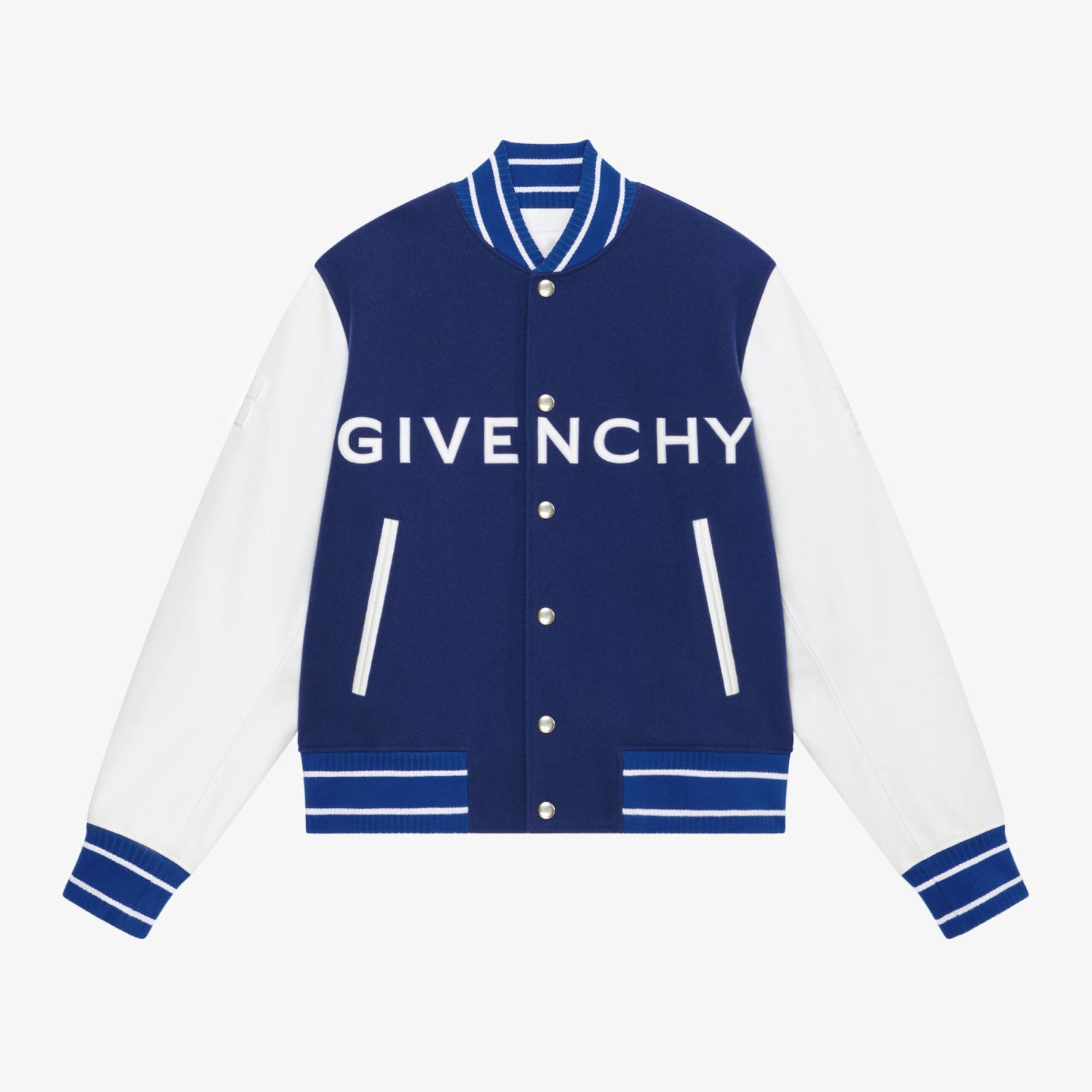 Givenchy Men's Autumn and Winter Color Blocking Single Breasted Wool and Leather Hooded Jacket #98878