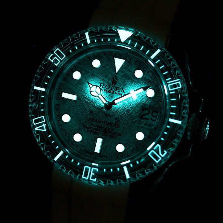Rolex glass crystal series white tape plus transparent tape blue luminous watch accessories jewelry #82249