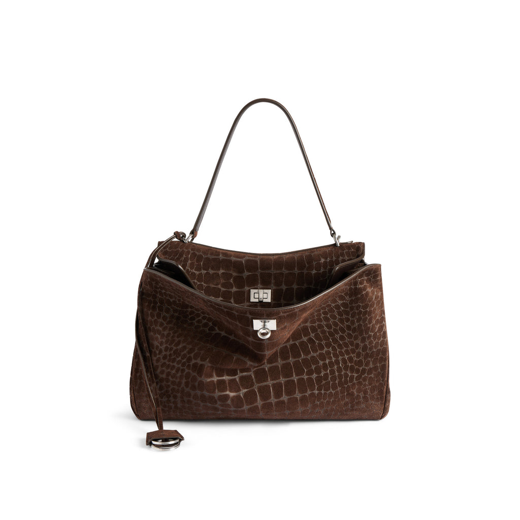 Balenciaga Women's Rodeo Handbag Medium Dark Brown #333497