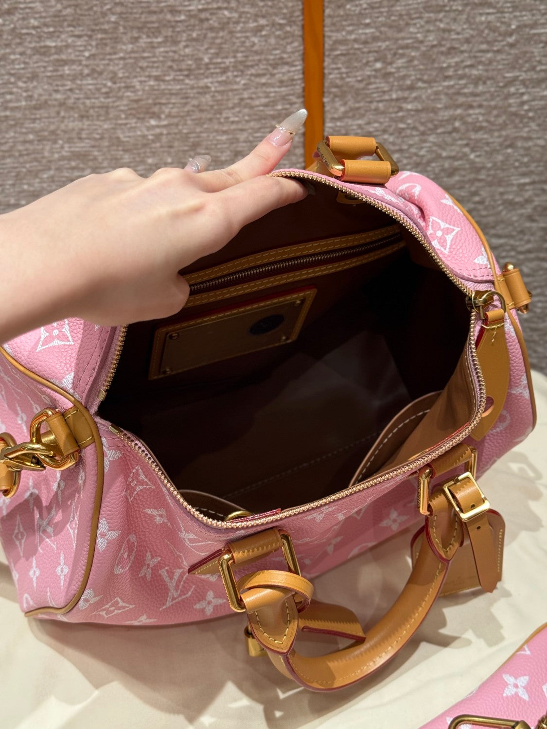 Louis Vuitton Speedy P9 Bandoulière 30 Women's Letter Printing Detachable Condition Shoulder Strap Zipper Closure Coated Canvas Single Shoulder Crossbody Tote Travel Bag Bags #77679